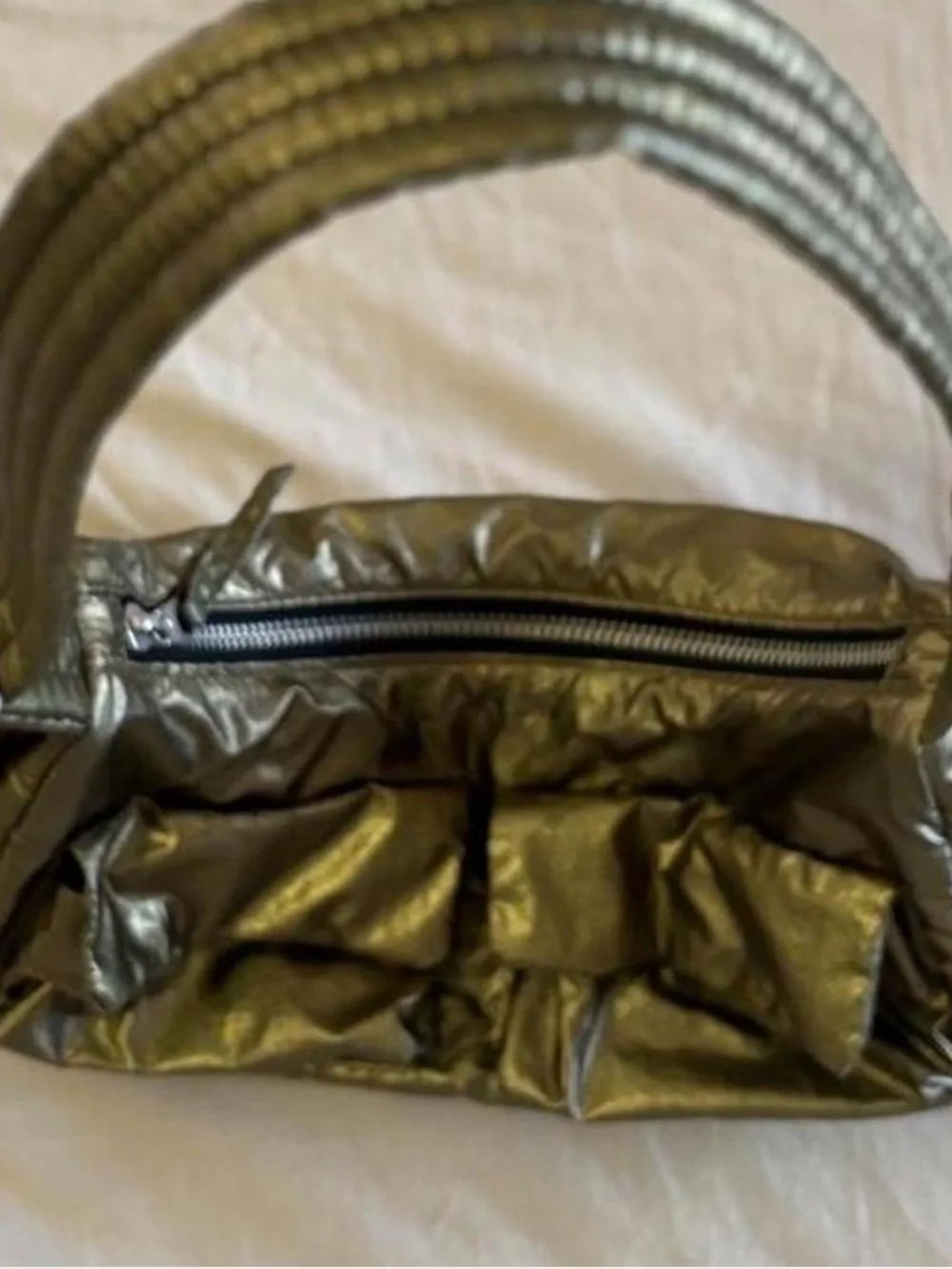 BAGGU Cargo Shoulder Bag in Deadstock Bronze Metallic